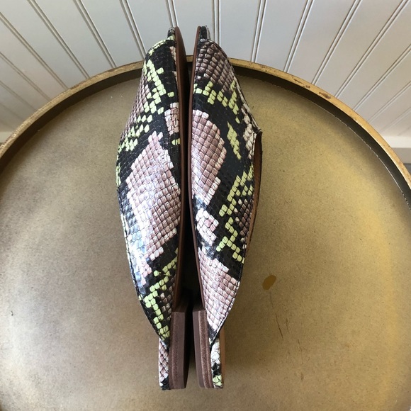 MADEWELL | THE ERICA PEEP-TOE MULE IN SNAKE EMBOSSED LEATHER | 7 | NEW - Picture 5 of 7